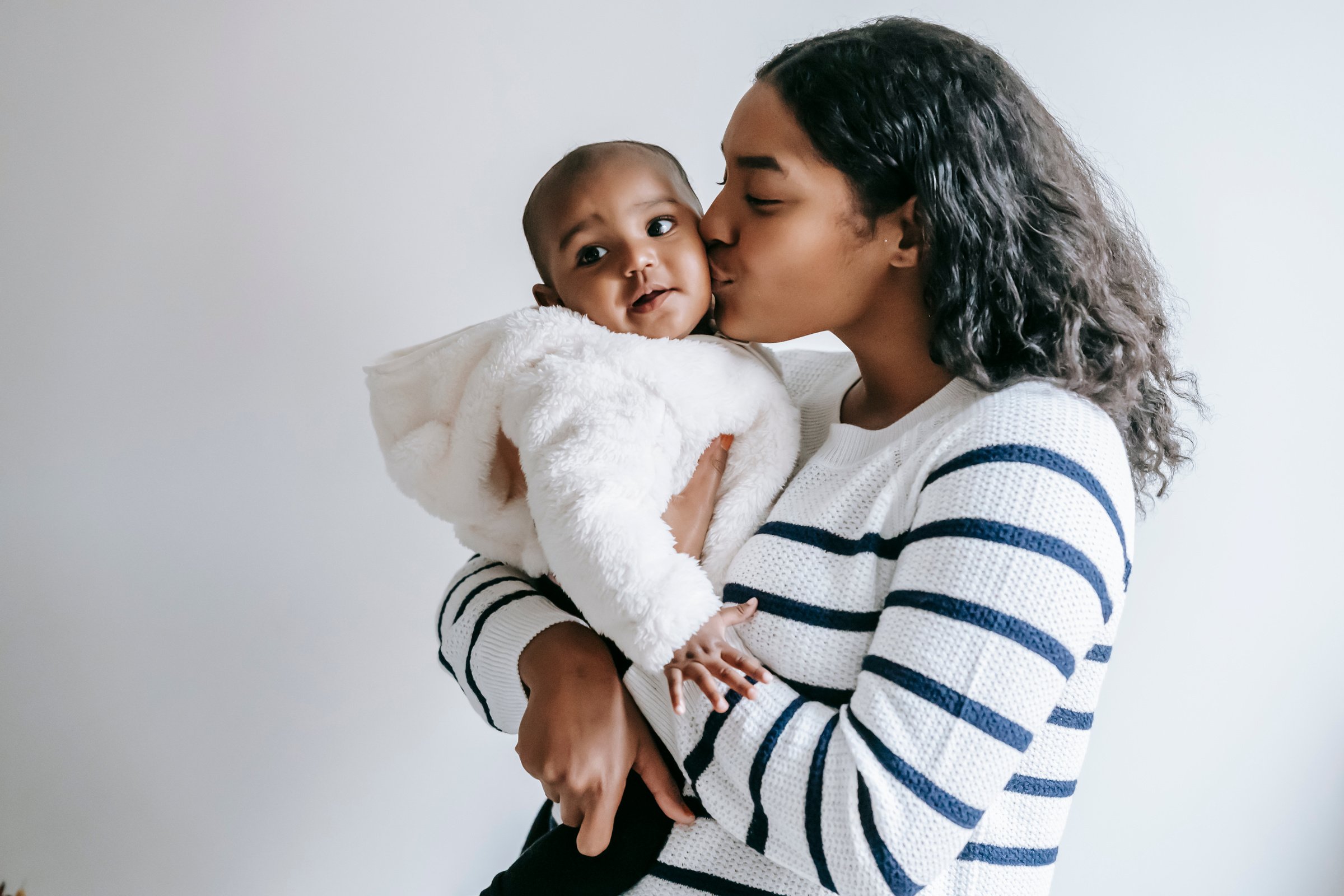 Mother Kissing Her Cute Baby